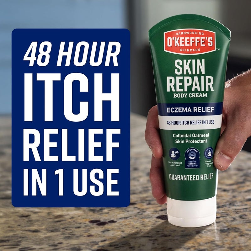 OKeeffes O’Keeffe’s Skin Repair Eczema Relief Body Cream, 7oz Tube (Pack of 1) – 48 Hour Itch Relief in One Use - Image 2